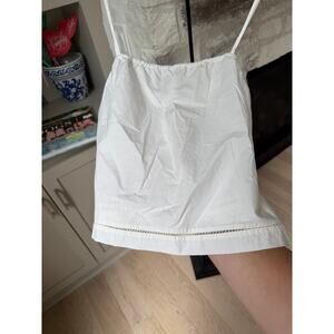 Eberjey Women's White Spaghetti Straps Crop Tank Top (Size Missing)